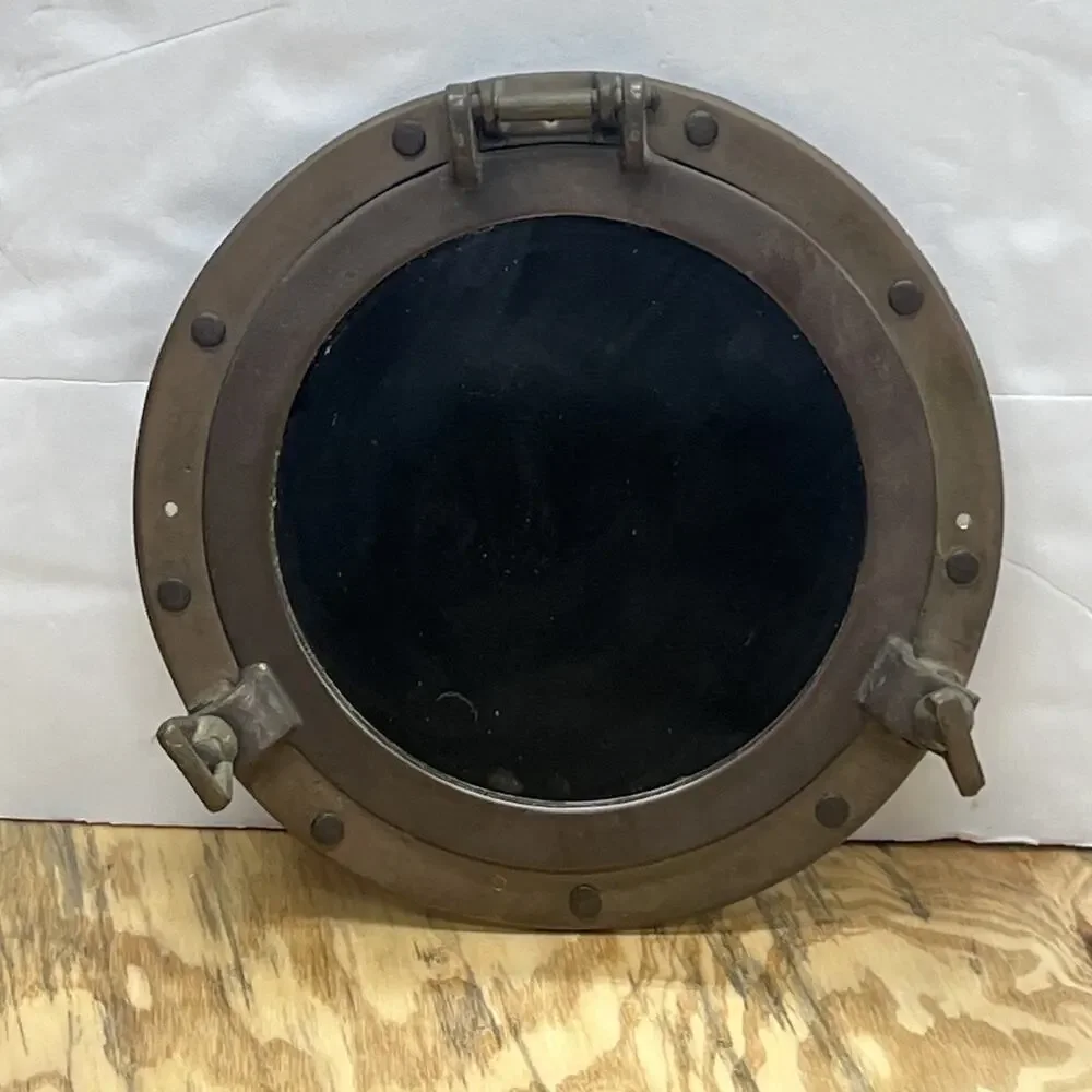 Porthole Mirror 11” Vintage Solid Brass Maritime Nautical Boat Wall Decor